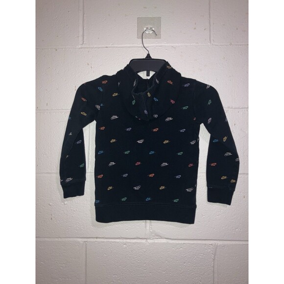 Nike Hoodie Sweater Black Spell Out All Over Print Unisex Size Small (4-5 Years) - Picture 3 of 8
